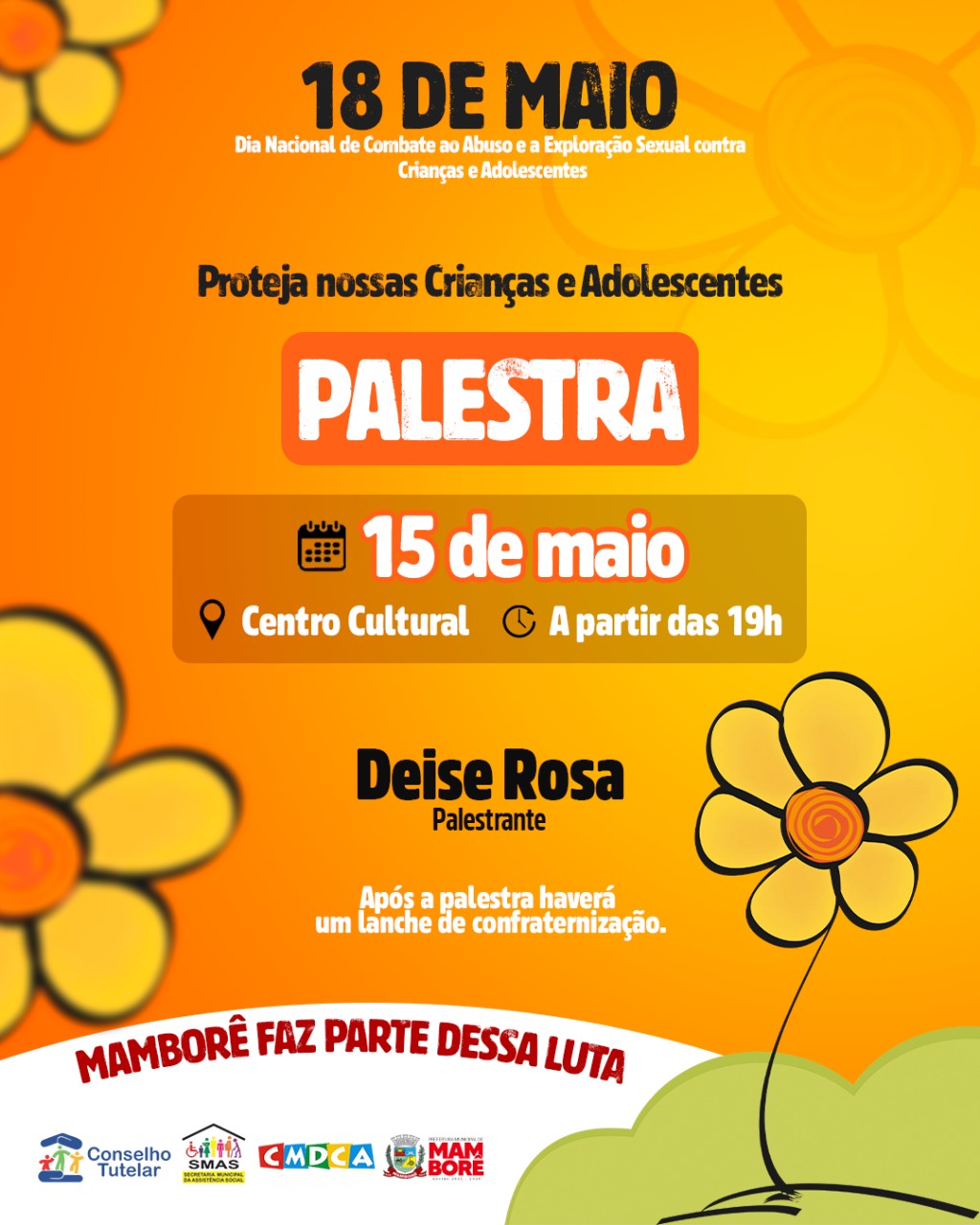 Nesta quinta feira na entrevista do dia com James Correia a   Assistente social do CREAS Anna Maggioni e a Josane presidente do CMDCA, para convidar a todos para a palestra no centro cultural com o tema: Proteja nossas crianças e Adolescentes.